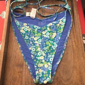 Aerie Blue Floral Bikini Bottom